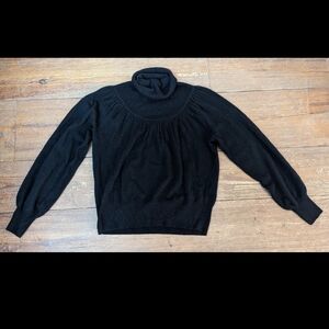Madewell black wool blend turtleneck sweater in women's size S EUC